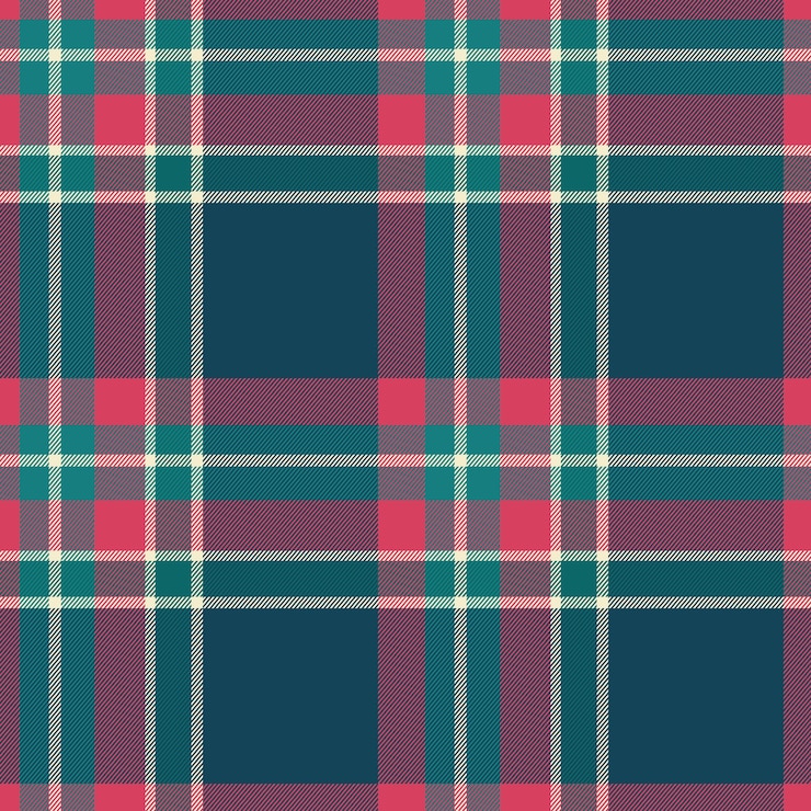 Vector gratuito diseño plano de patrón de cuadros navideños