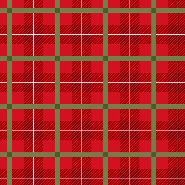 Diseño plano de patrón de cuadros navideños