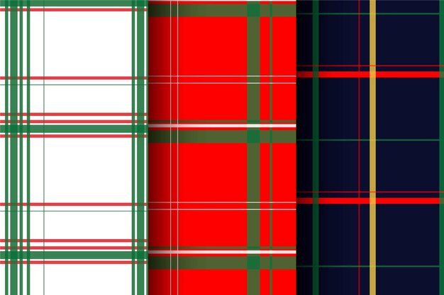 Diseño plano de patrón de cuadros navideños