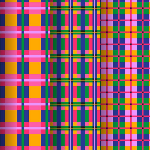 Diseño plano de patrón de cuadros navideños