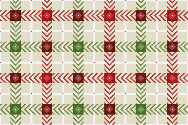 Diseño plano de patrón de cuadros navideños