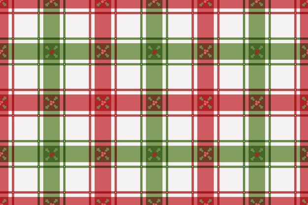 Diseño plano de patrón de cuadros navideños