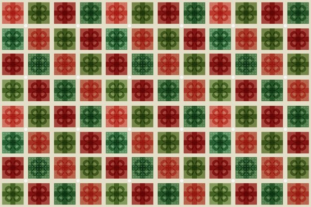 Diseño plano de patrón de cuadros navideños
