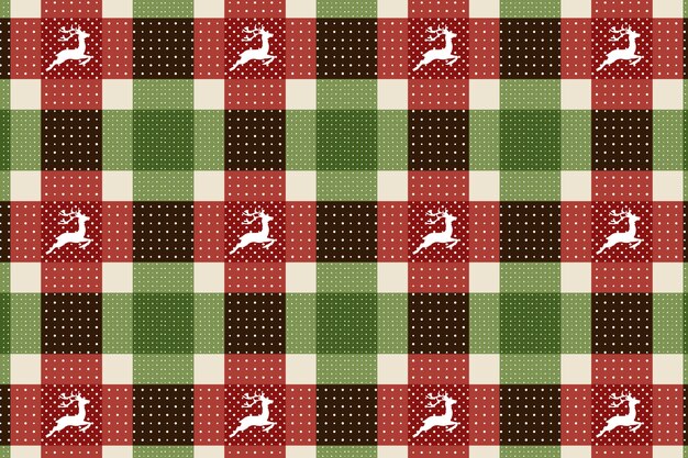 Diseño plano de patrón de cuadros navideños