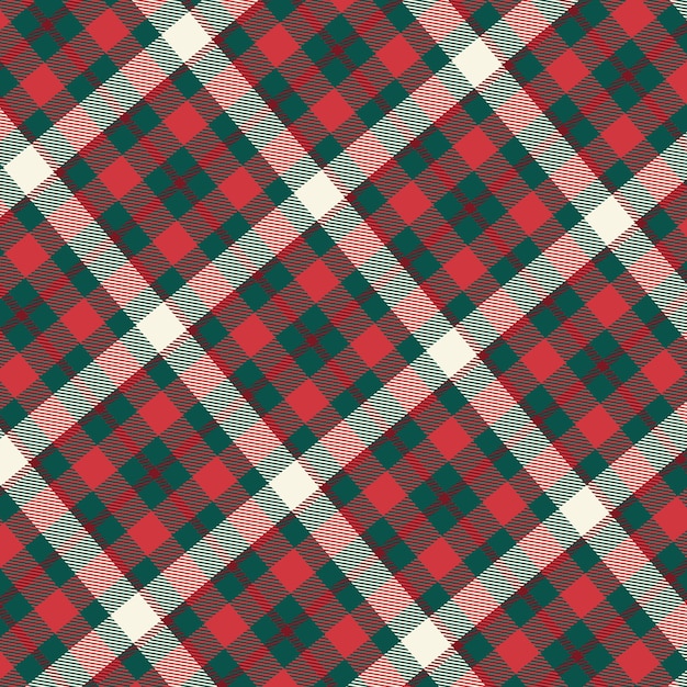 Diseño plano de patrón de cuadros navideños