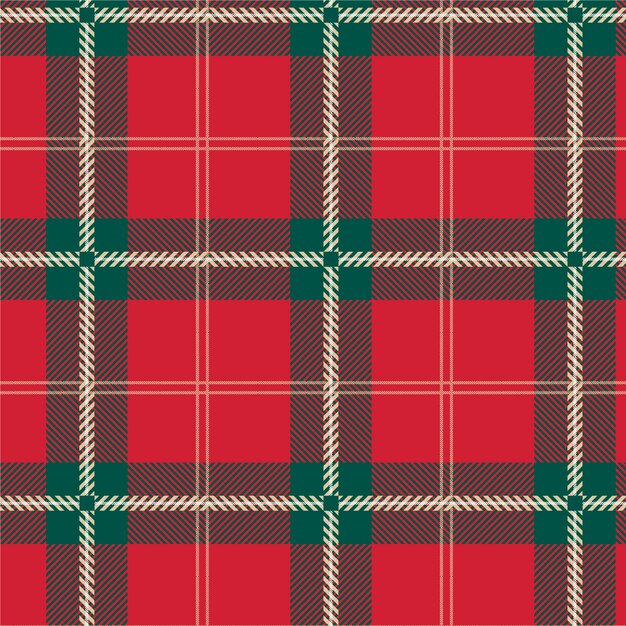 Diseño plano de patrón de cuadros navideños
