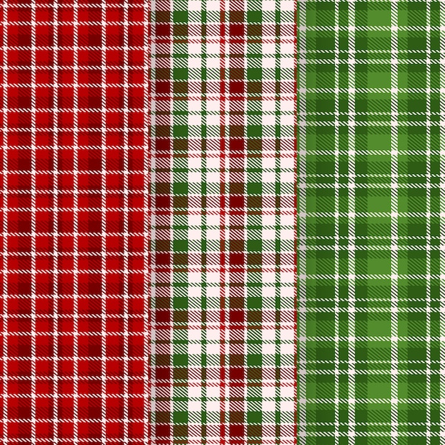 Diseño plano de patrón de cuadros navideños