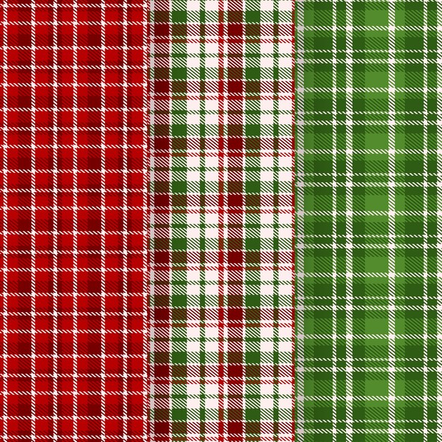 Diseño plano de patrón de cuadros navideños