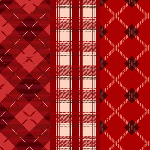 Diseño plano de patrón de cuadros navideños