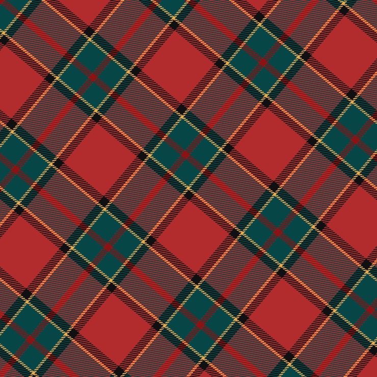 Vector gratuito diseño plano de patrón de cuadros navideños