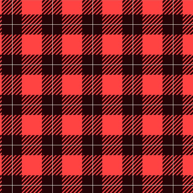 Diseño plano de patrón de cuadros navideños