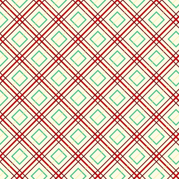 Diseño plano de patrón de cuadros navideños
