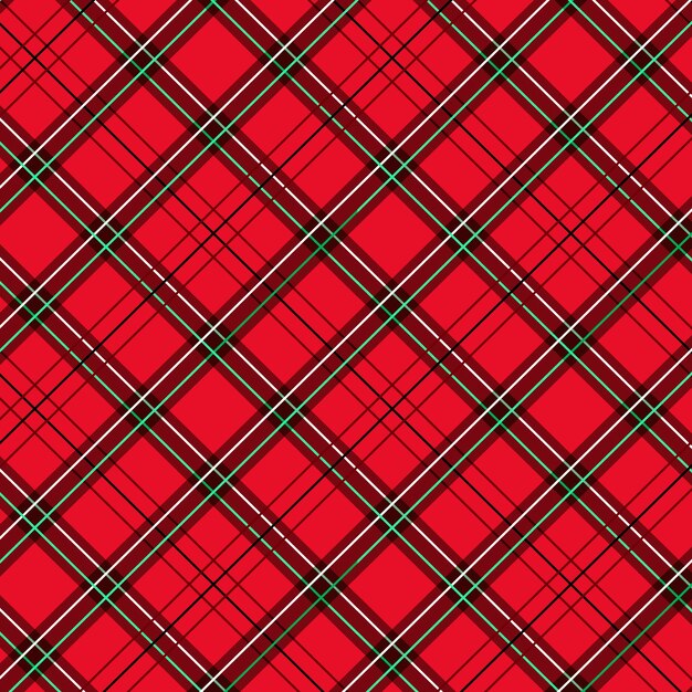 Diseño plano de patrón de cuadros navideños