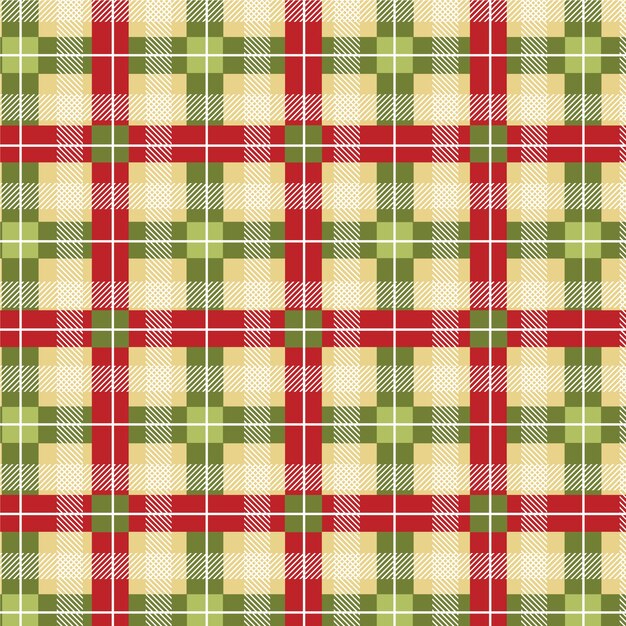 Diseño plano de patrón de cuadros navideños