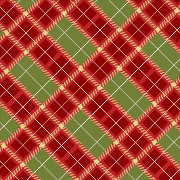 Diseño plano de patrón de cuadros navideños