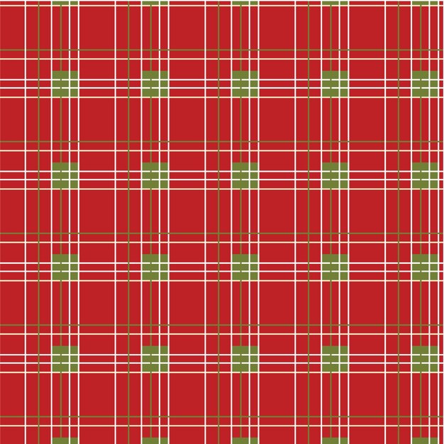Diseño plano de patrón de cuadros navideños