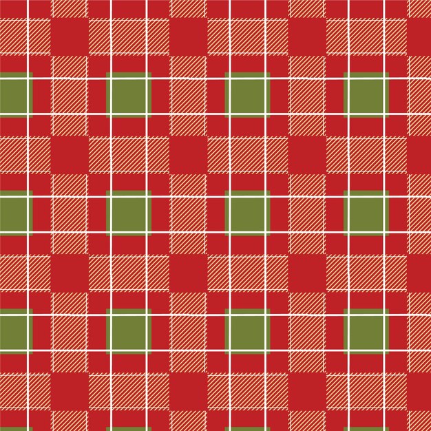 Diseño plano de patrón de cuadros navideños