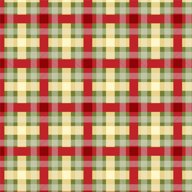 Diseño plano de patrón de cuadros navideños