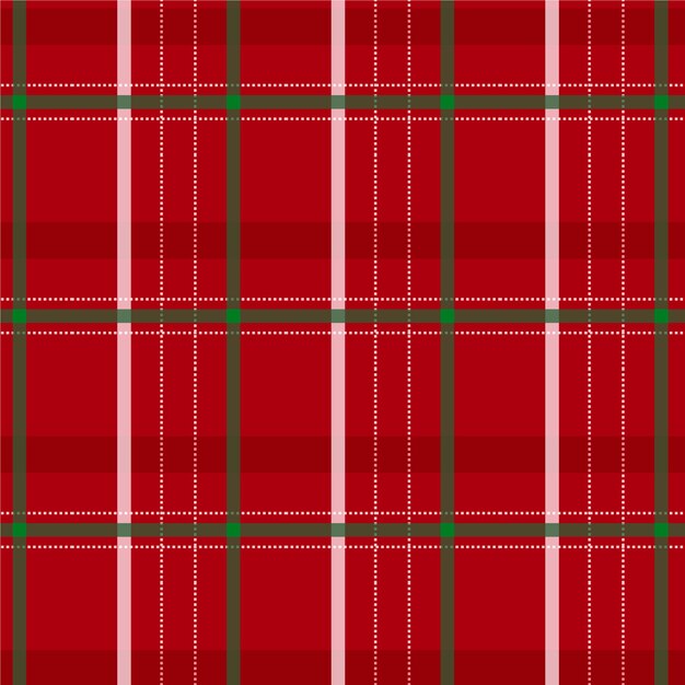 Diseño plano de patrón de cuadros navideños