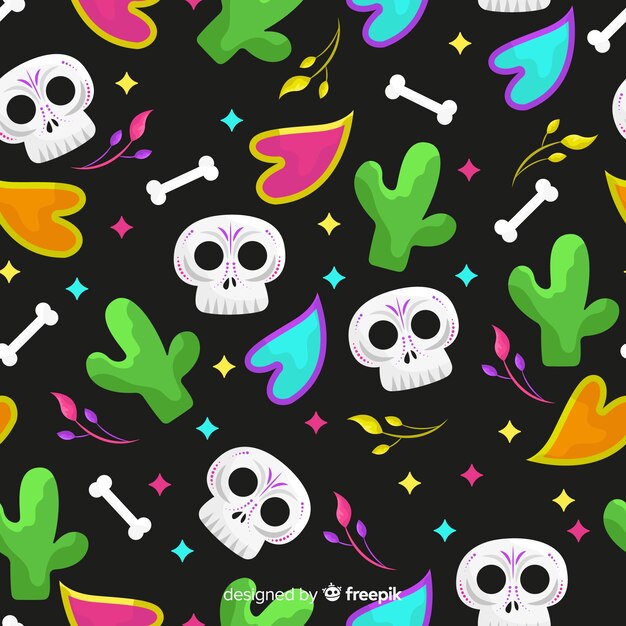 Diseño plano patrón día de muertos