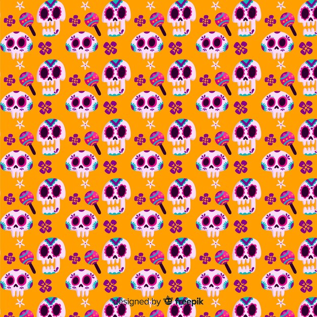 Diseño plano patrón día de muertos