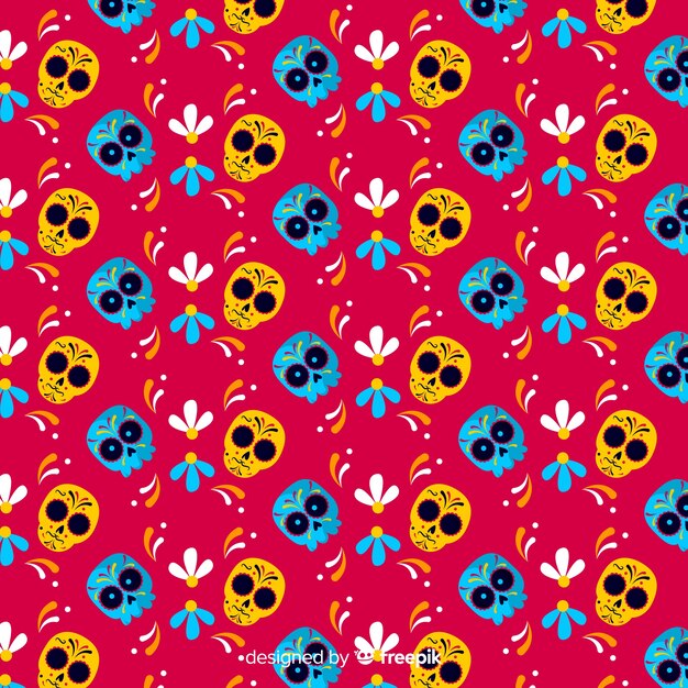 Diseño plano patrón día de muertos