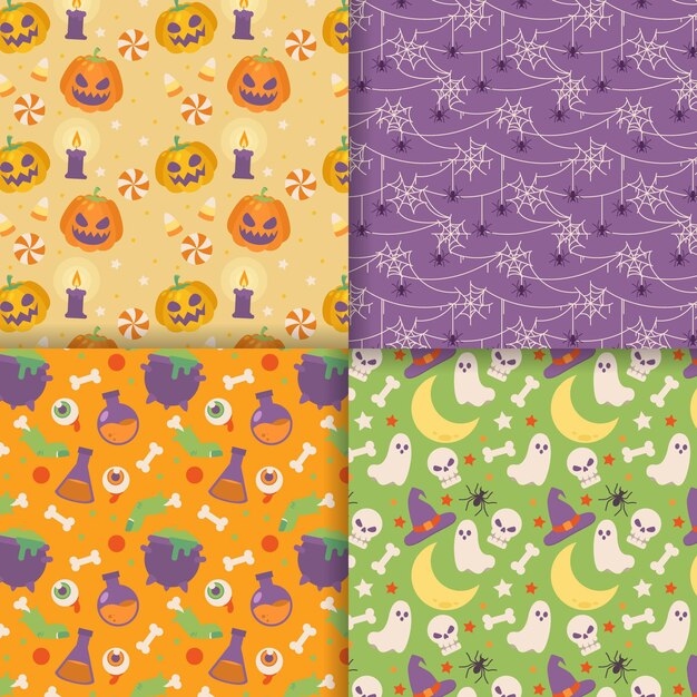 Diseño plano patrón de halloween