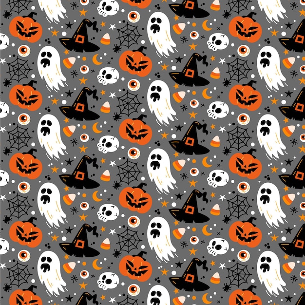 Diseño plano de patrón de halloween