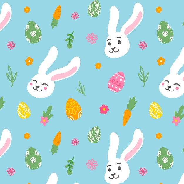 Diseño plano de patrón de pascua