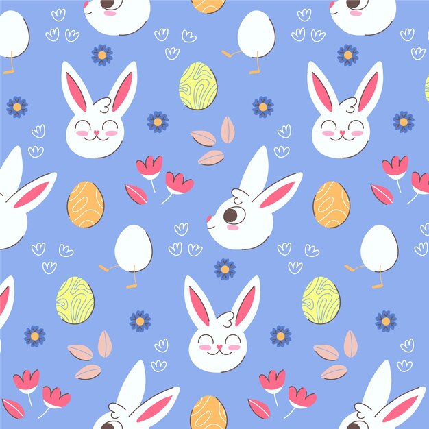 Diseño plano de patrón de pascua