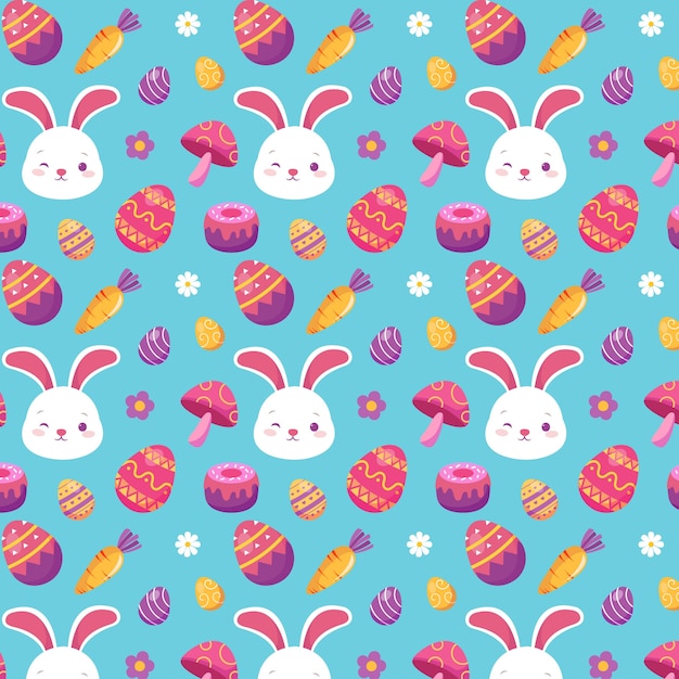 Diseño plano de patrón de pascua