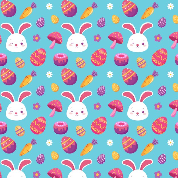 Diseño plano de patrón de pascua