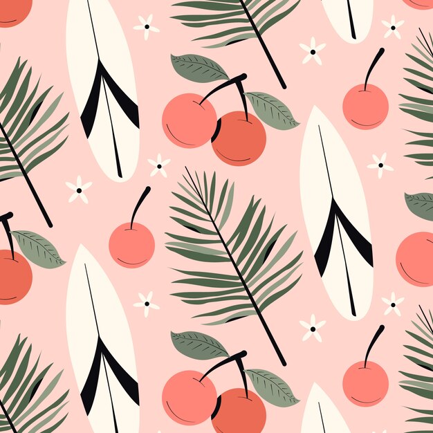 Diseño plano de patrón pastel de temporada de verano