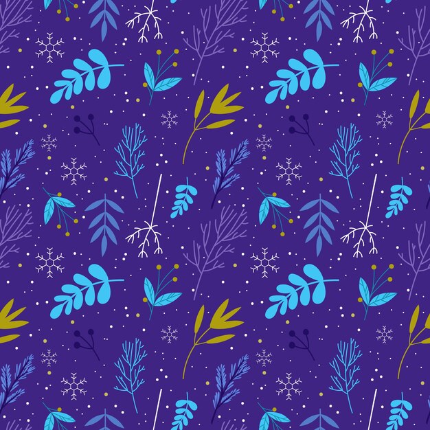 Diseño plano de patrón de temporada de invierno