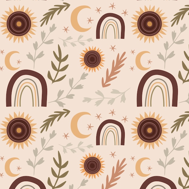 Diseño plano patrón de tonos de tierra suave