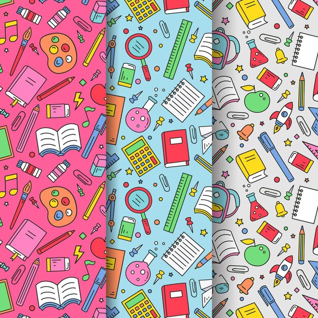Diseño plano patrones de regreso a la escuela