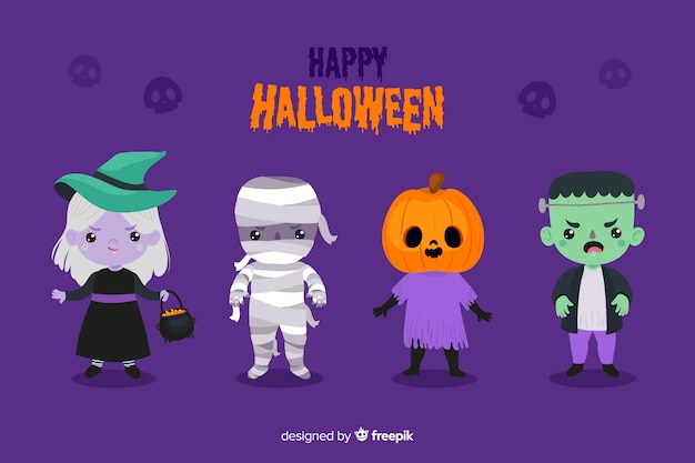 Diseño plano del personaje de halloween