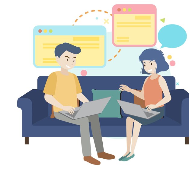 Diseño plano de personajes de trabajo para banner web