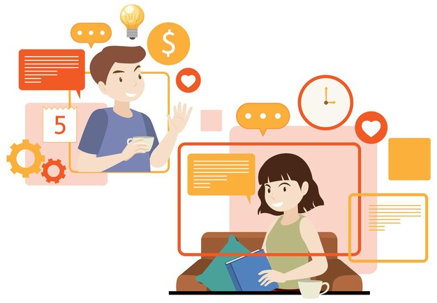 Diseño plano de personajes de trabajo para banner web