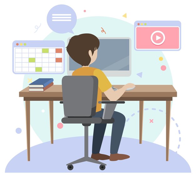 Diseño plano de personajes de trabajo para banner web