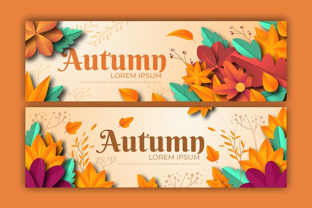 Diseño plano de plantilla de banner de otoño