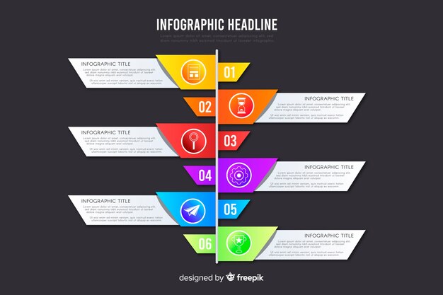 Diseño plano de plantilla de infografía de línea de tiempo