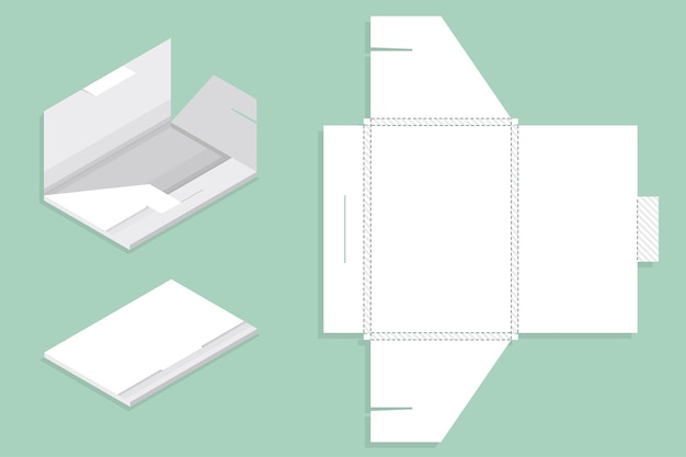 Vector gratuito diseño plano de plantilla troquelada de caja