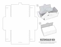 Vector gratuito diseño plano de plantilla troquelada de caja