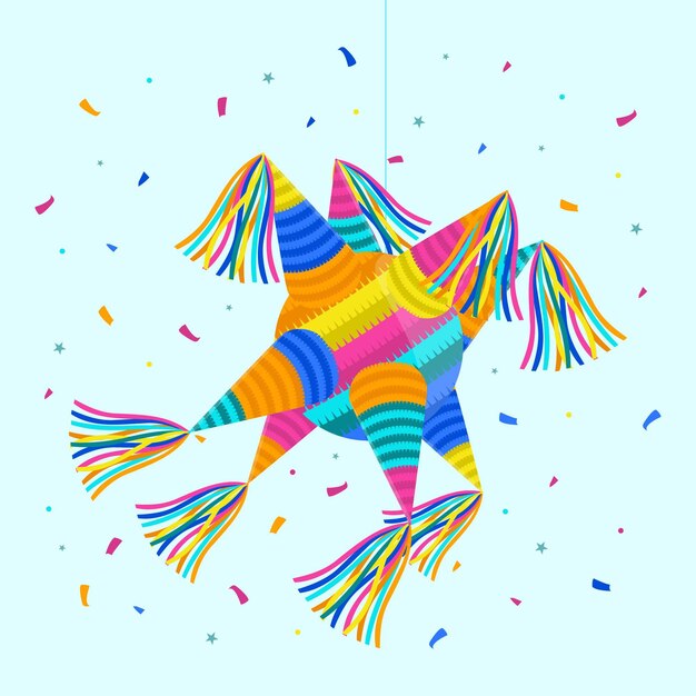 Diseño plano posada piñata