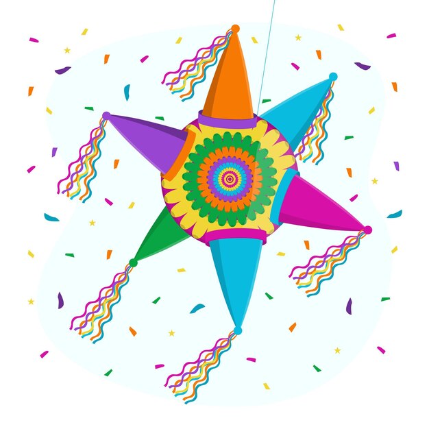 Diseño plano posada piñata