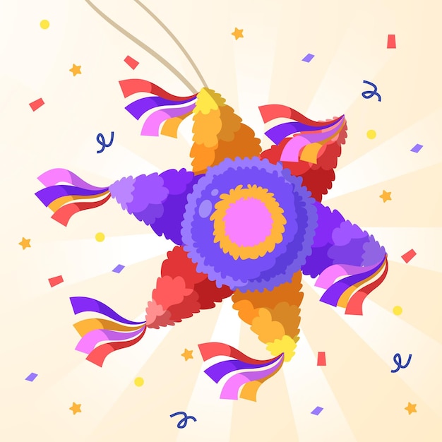 Diseño plano posada piñata
