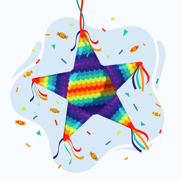 Diseño plano posada piñata
