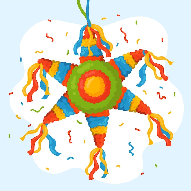 Diseño plano posada piñata