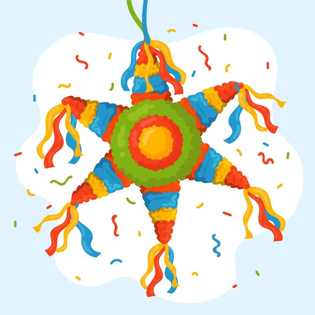 Diseño plano posada piñata